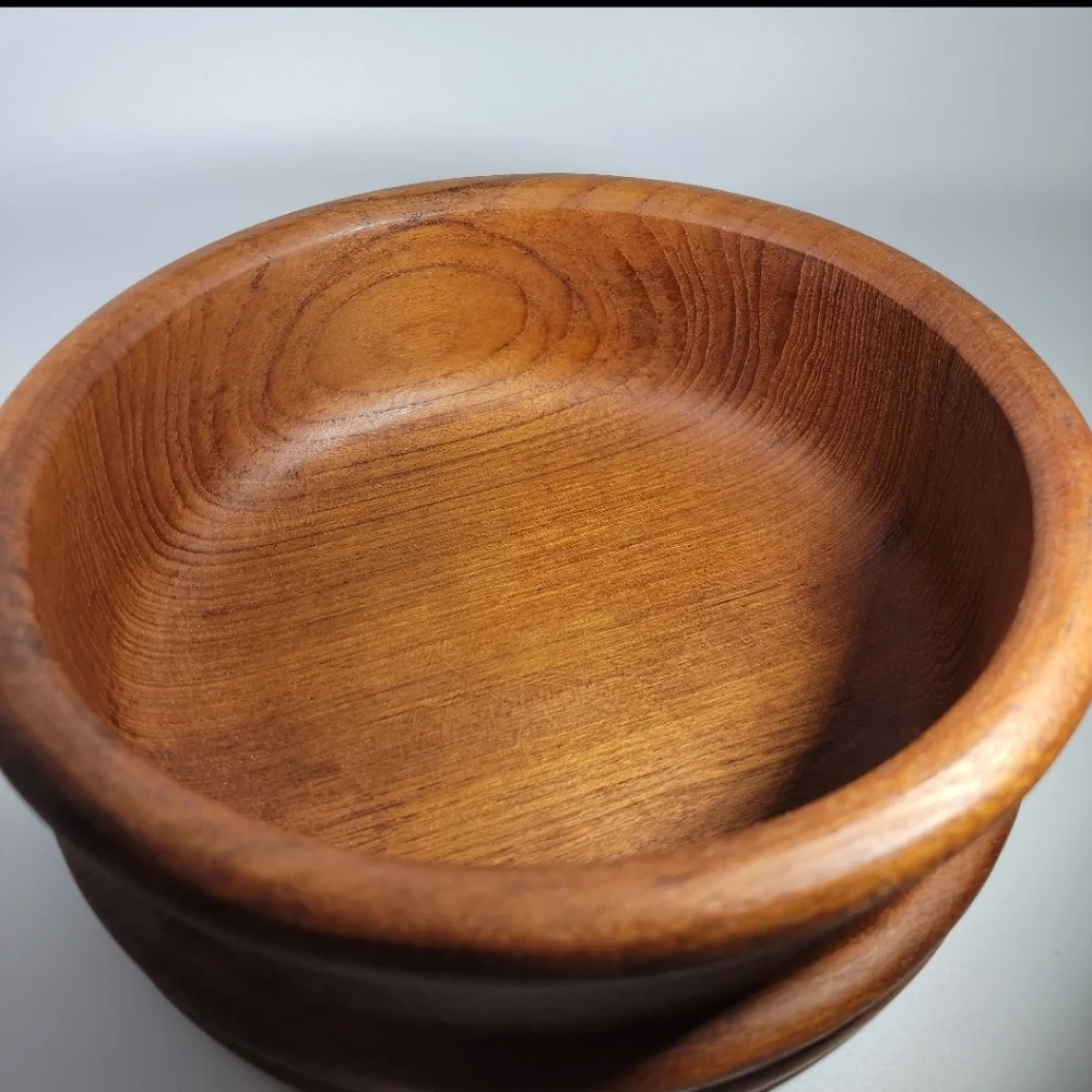 Selandia MCM Large Teakwood Bowl Atomic Decor 10 Inch Thailand Vintage
